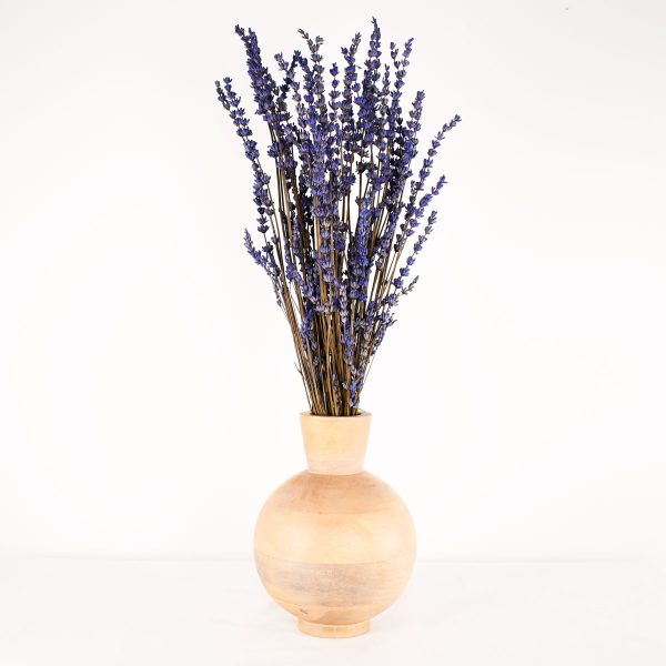 Surella - Preserved Lavender Stems Brown Vase